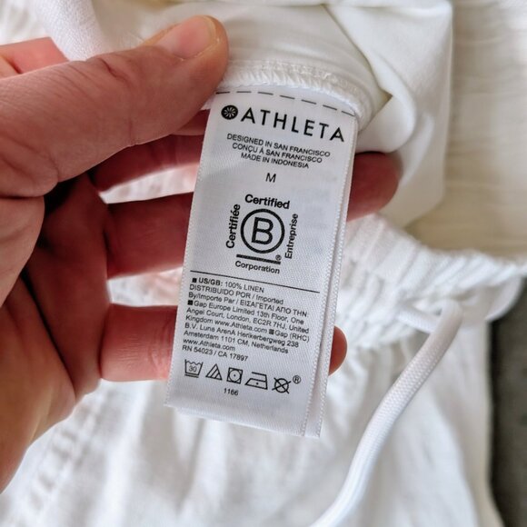 Athleta Retreat High Rise Ankle Linen Pant White medium - Picture 7 of 9